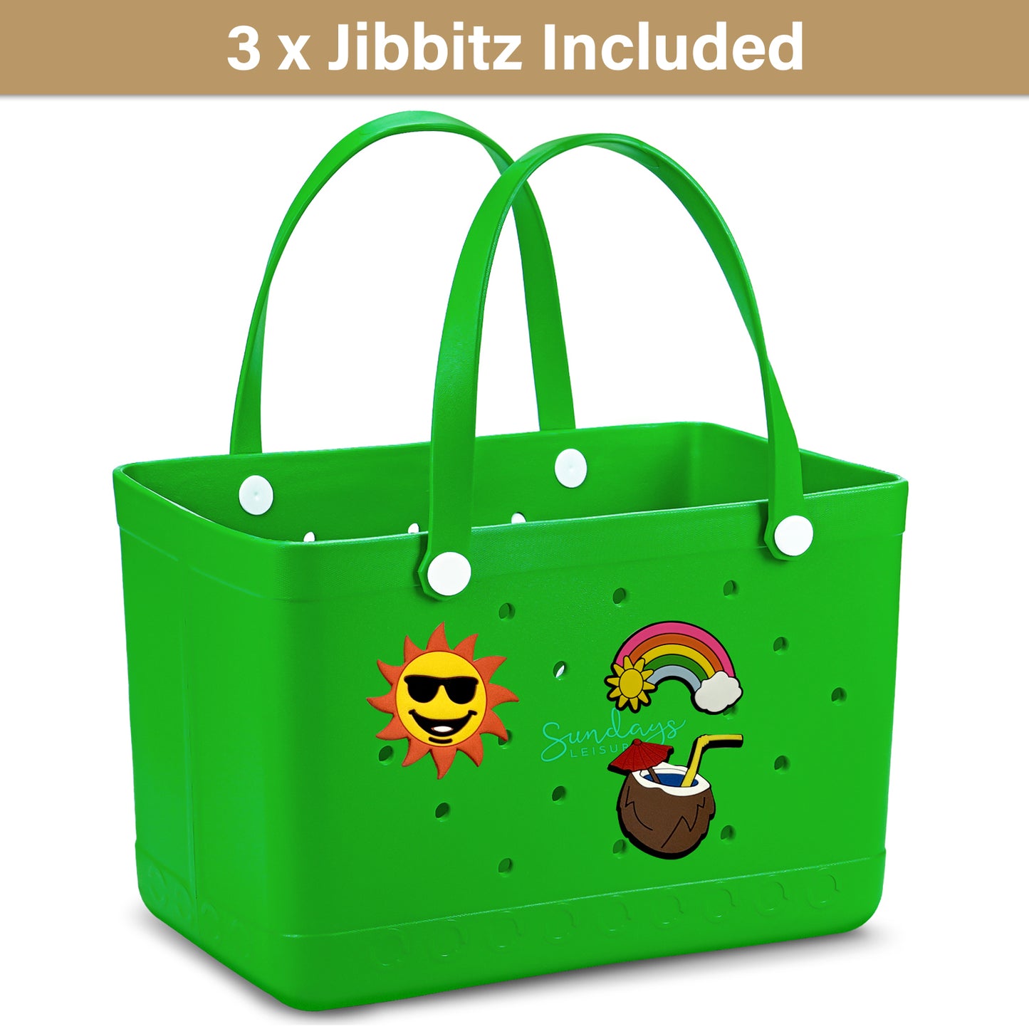Sunday Crew Bag – XL EVA Rubber Beach Tote – Waterproof, Sand-Free & Family-Ready (Wild Lime) image 2
