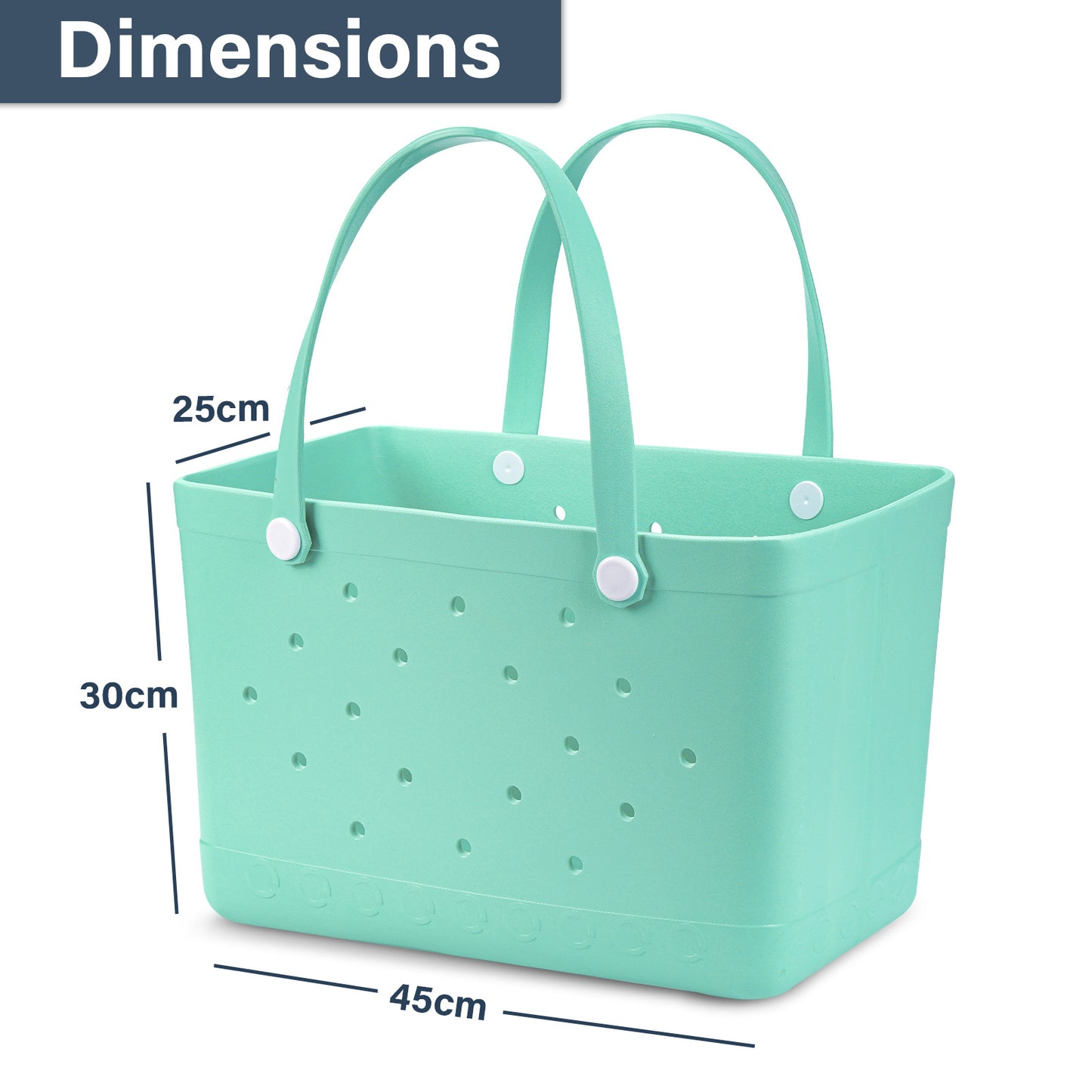 Sunday Crew Bag – XL EVA Rubber Beach Tote – Waterproof, Sand-Free & Family-Ready (Spring Mint)) image 2