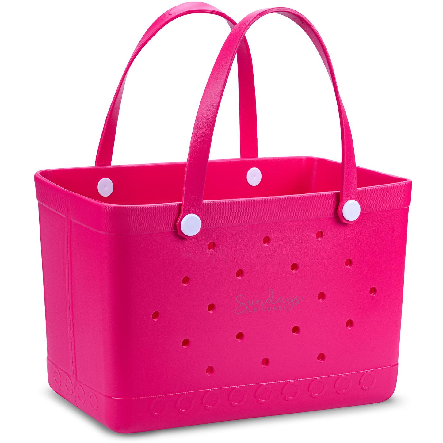 Sunday Crew Bag – XL EVA Rubber Beach Tote – Waterproof, Sand-Free & Family-Ready (Neon Raspberry) image 0