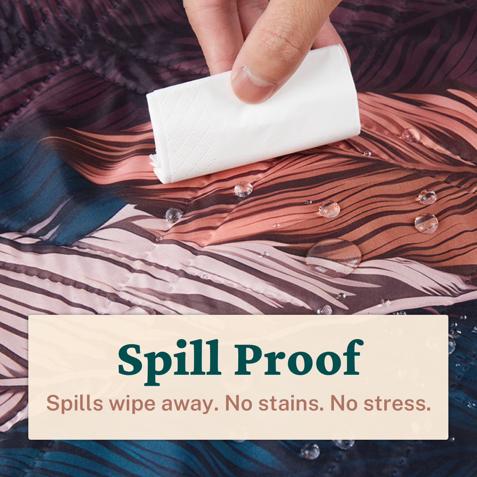 2m Round Picnic Blanket – Waterproof, Sand-Free, Outdoor Family Rug (Boho Feathers) image 4