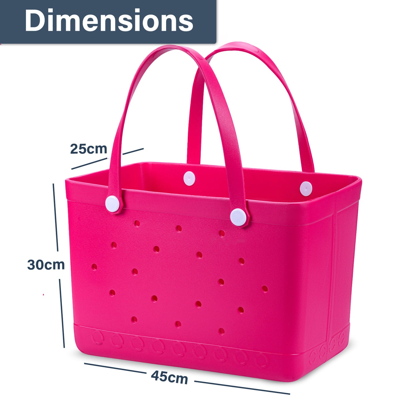 Sunday Crew Bag – XL EVA Rubber Beach Tote – Waterproof, Sand-Free & Family-Ready (Neon Raspberry) image 1