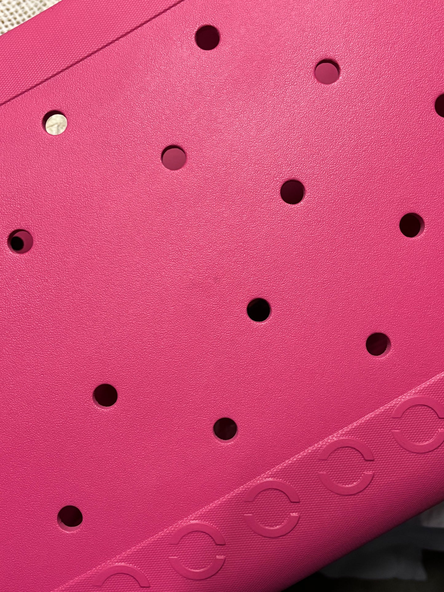 *Factory Second* XL Waterproof Beach Tote Bag - Sand-Free Rubber Design with Inside Zipper Pocket - Neon Raspberry - Sunday Crew