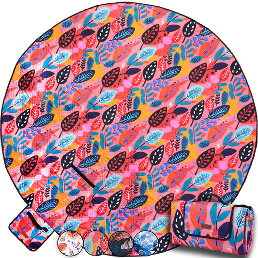 2m Round Picnic Blanket – Waterproof, Sand-Free, Outdoor Family Rug (Native Fusion) image 0