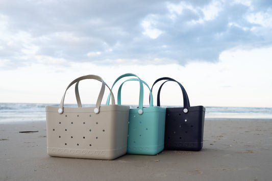 XL Waterproof Beach Tote Bag - Sand-Free Rubber Design with Inside Zipper Pocket  Sunday Crew