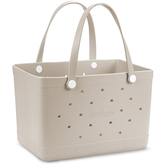 Sunday Crew Bag – XL EVA Rubber Beach Tote – Waterproof, Sand-Free & Family-Ready (Sand Storm) image 1