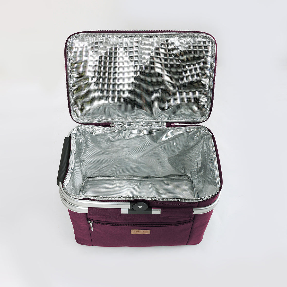 Collapsible Insulated Picnic Basket with Thermal Lining – Perfect for BBQs & Picnics (Maroon) image 3